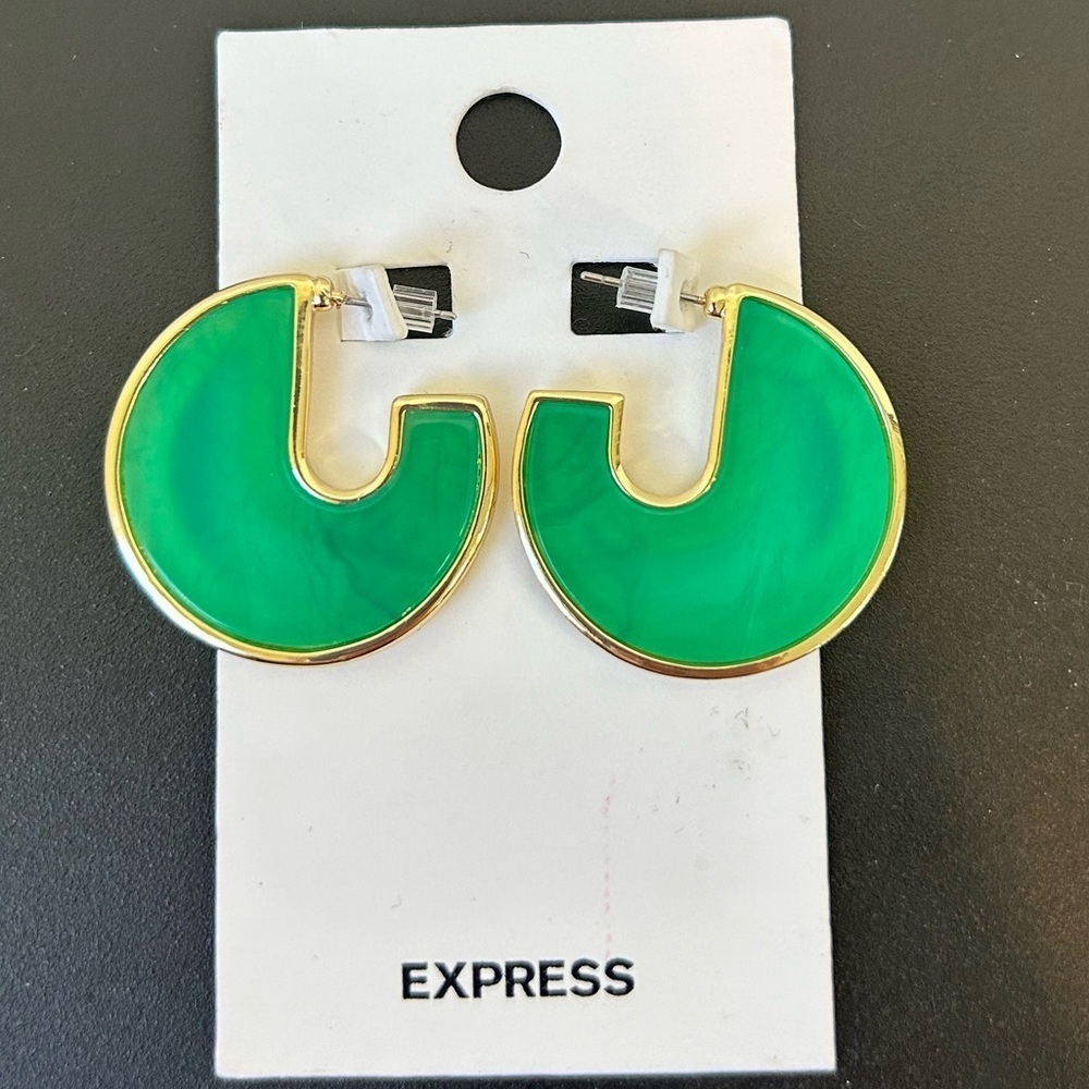 Express green earrings